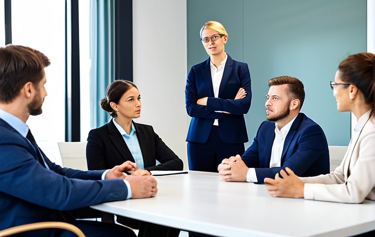 A professional SCM manager, a diverse individual, dressed in a modest business suit, seated at a modern conference table, engaged in a collaborative discussion with a group of diverse professionals. Their expressions are attentive and focused, conveying a sense of teamwork and strategic negotiation for co-creation. The background is a bright, contemporary meeting room with soft lighting, suggesting a productive and professional environment. The focus is on human interaction and collaboration. fully clothed, appropriate attire, safe for work, perfect anatomy, correct proportions, natural pose, well-formed hands, proper finger count, natural body proportions, professional photography, high quality, appropriate content, modest, family-friendly.