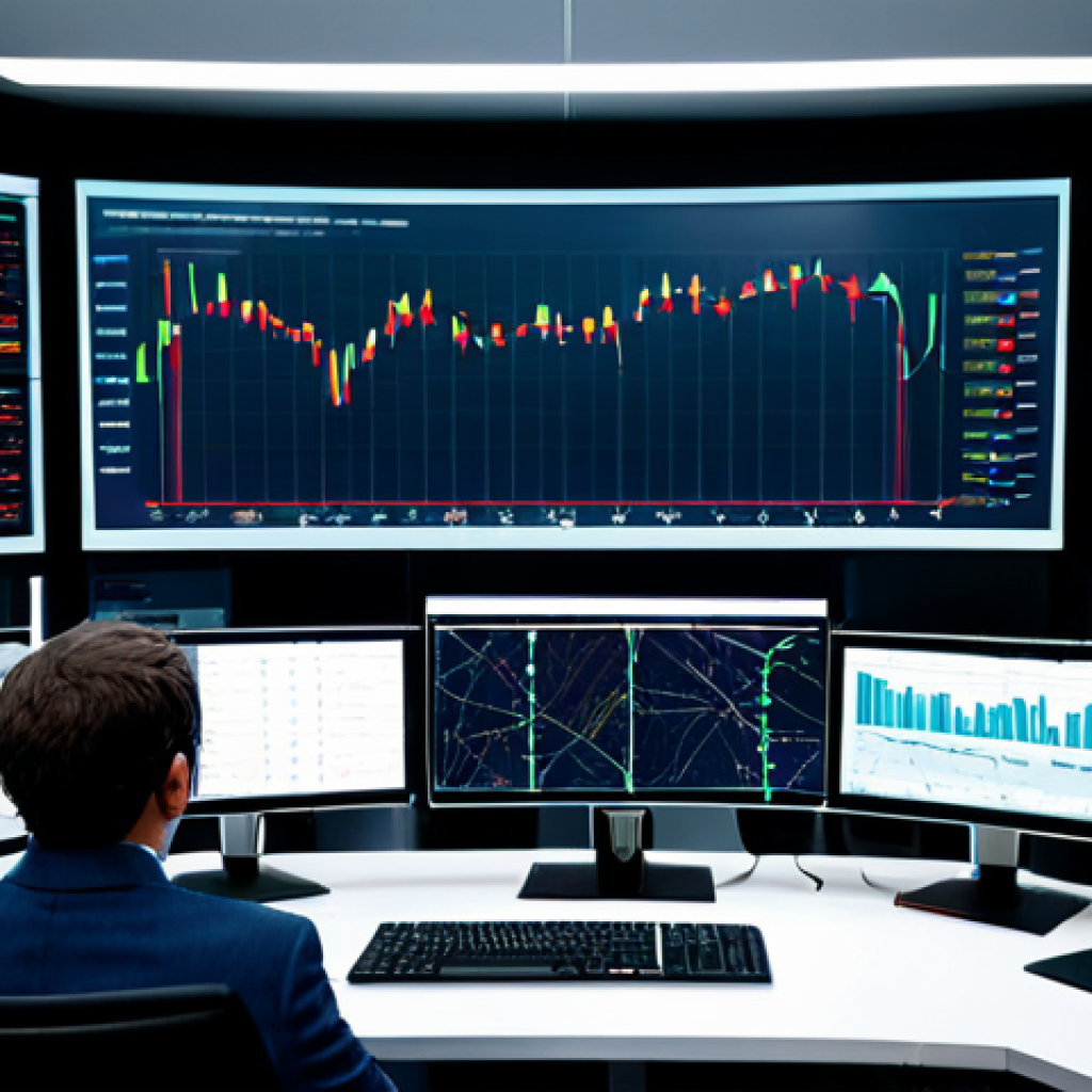 공급망관리와 IT 인프라의 통합 - Supply Chain Visualization**
"A modern, brightly lit control room filled with screens displaying re...