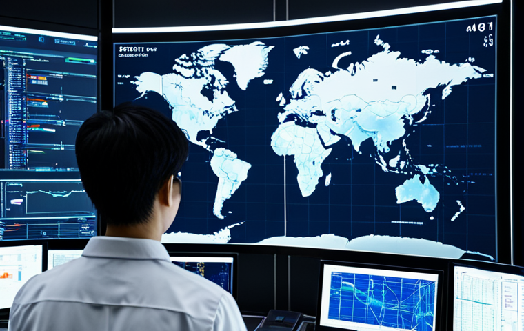 공급망관리와 실무형 교육 프로그램 - **Supply Chain Visibility:** "A futuristic control room displaying real-time data visualizations of ...