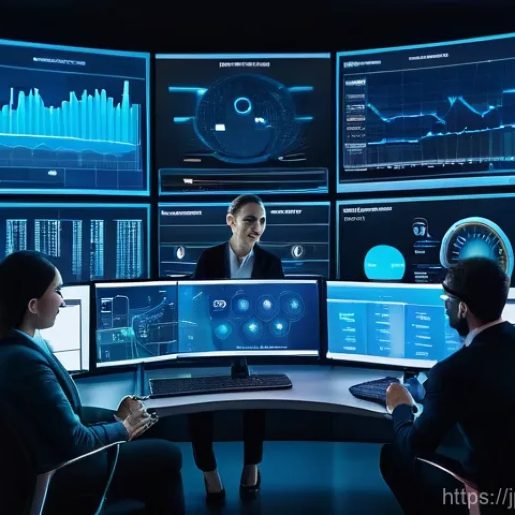 SCM 주요 툴 비교와 선택 가이드 - A futuristic, high-tech control room bathed in soft, glowing blue light, showcasing a sophisticated ...