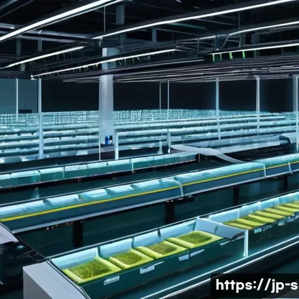 공급망관리와 경쟁력 있는 가격 정책 - **Prompt:** A high-tech, brightly lit logistics hub at dawn, where sleek, automated robots efficient...