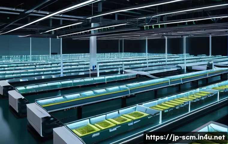 공급망관리와 경쟁력 있는 가격 정책 - **Prompt:** A high-tech, brightly lit logistics hub at dawn, where sleek, automated robots efficient...