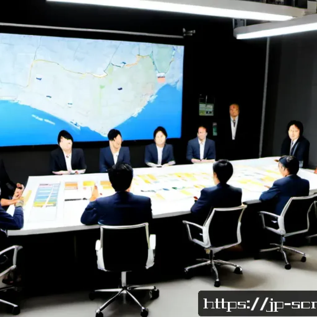 공급망관리의 실무 도전 과제 - Photorealistic Japanese logistics operations center during a supply chain disruption, diverse Japane...